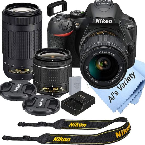 Picture of Nikon D5600 DSLR Camera Kit with 18-55mm VR + 70-300mm Zoom Lenses | Built-in Wi-Fi | 24.2 MP CMOS Sensor | EXPEED 4 Image Processor and Full HD 1080p | SnapBridge Bluetooth Connectivity